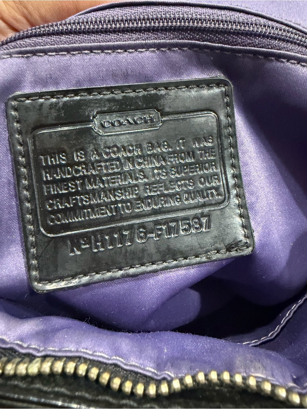 Coach poppy Black Signature Canvas Tote with Purple Accents - Picture 9 of 10